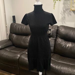 Short sleeve turtle neck sweater dress